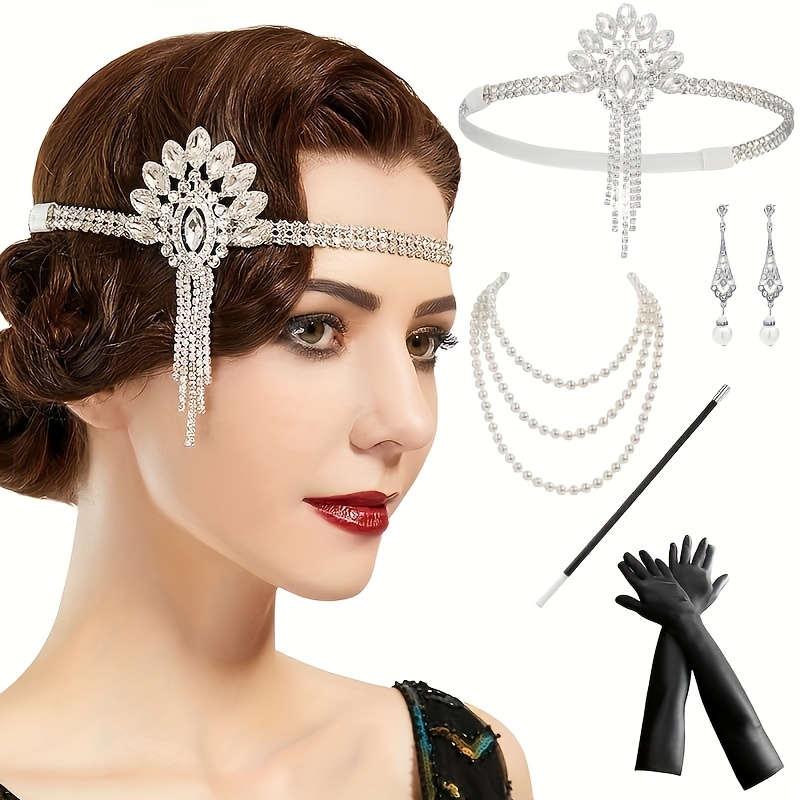 7pcs 20th Century Retro Elegant Style Jewelry Set